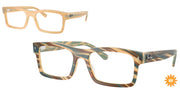 Ray-Ban RX5435F Photo Striped Brown Eyeglasses
