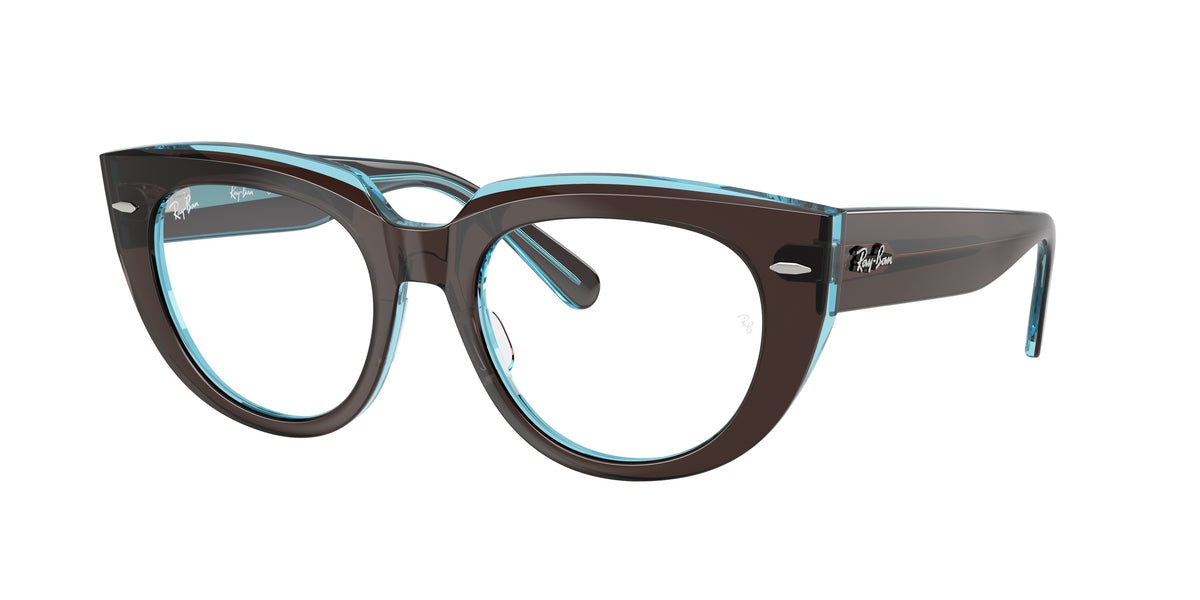 Ray-Ban RX5586 Brown On Transparent Blue Eyeglasses