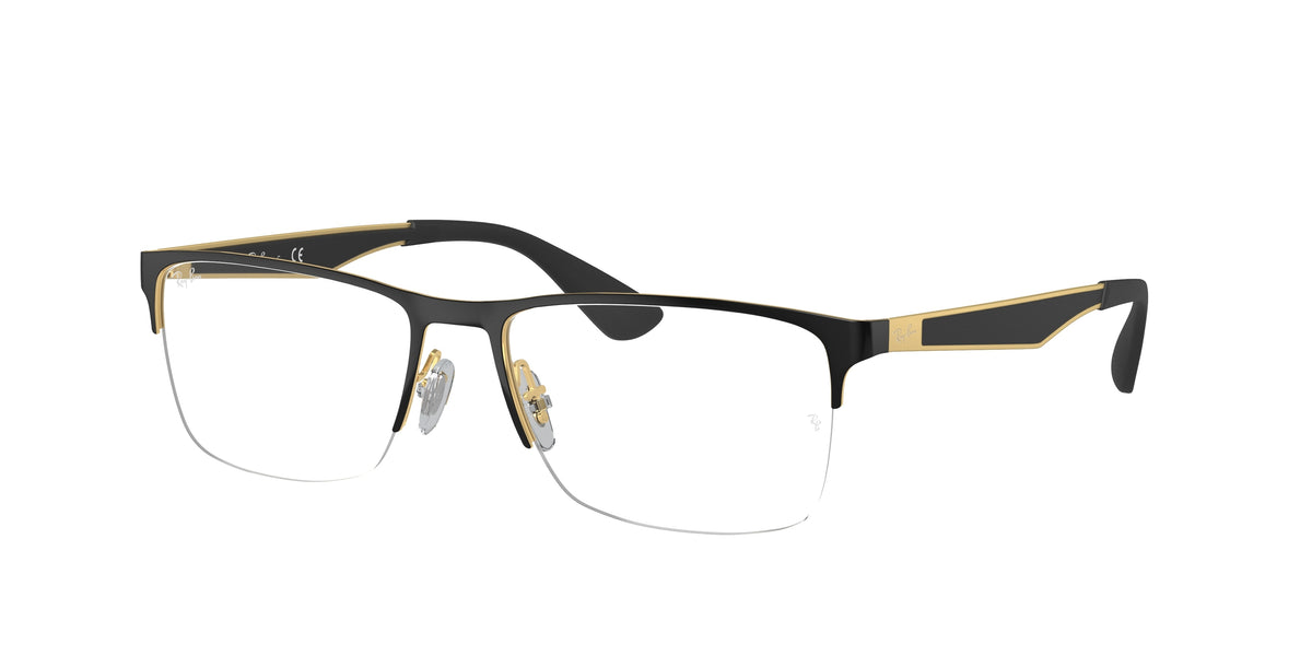 Ray-Ban RX6335 Black On Gold Eyeglasses