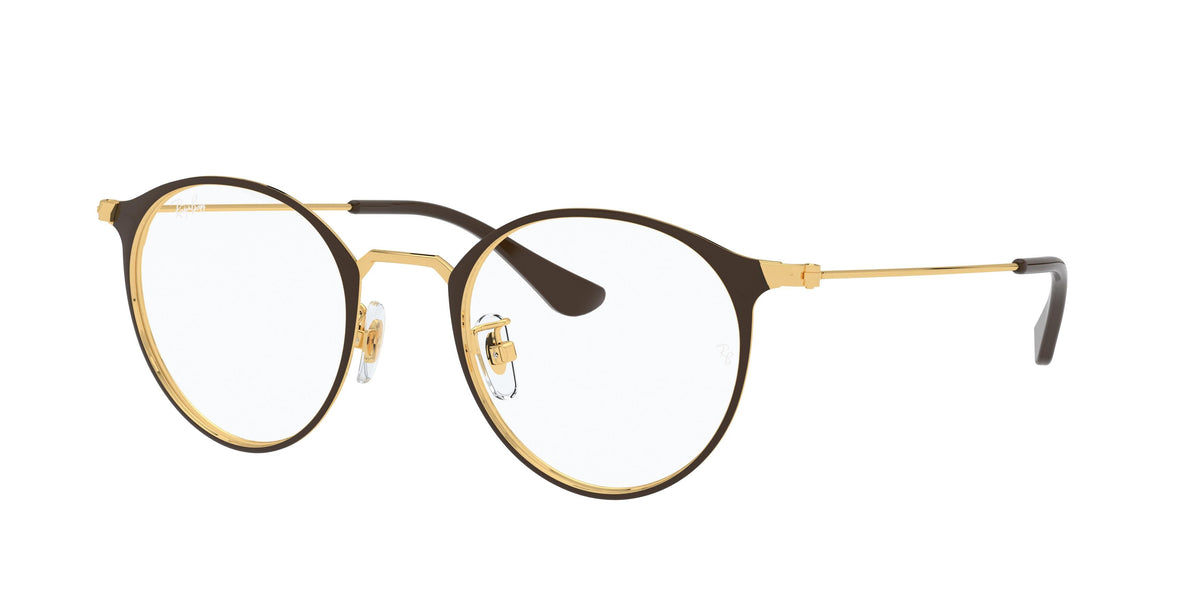 Ray-Ban RX6378F Brown On Gold Eyeglasses