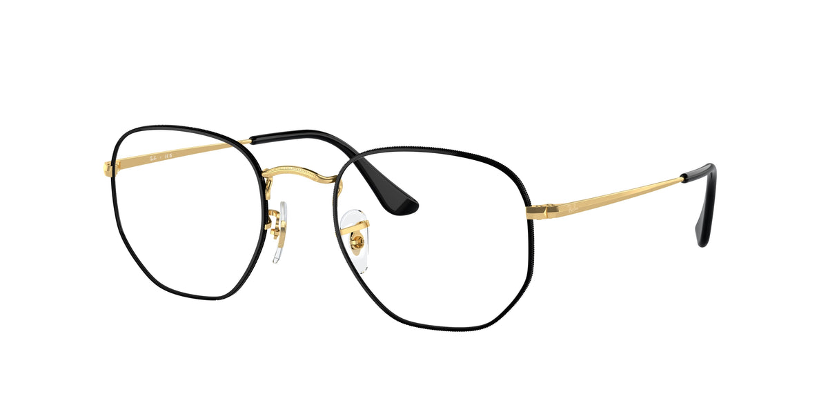 Ray-Ban RX6448 Black On Gold Eyeglasses