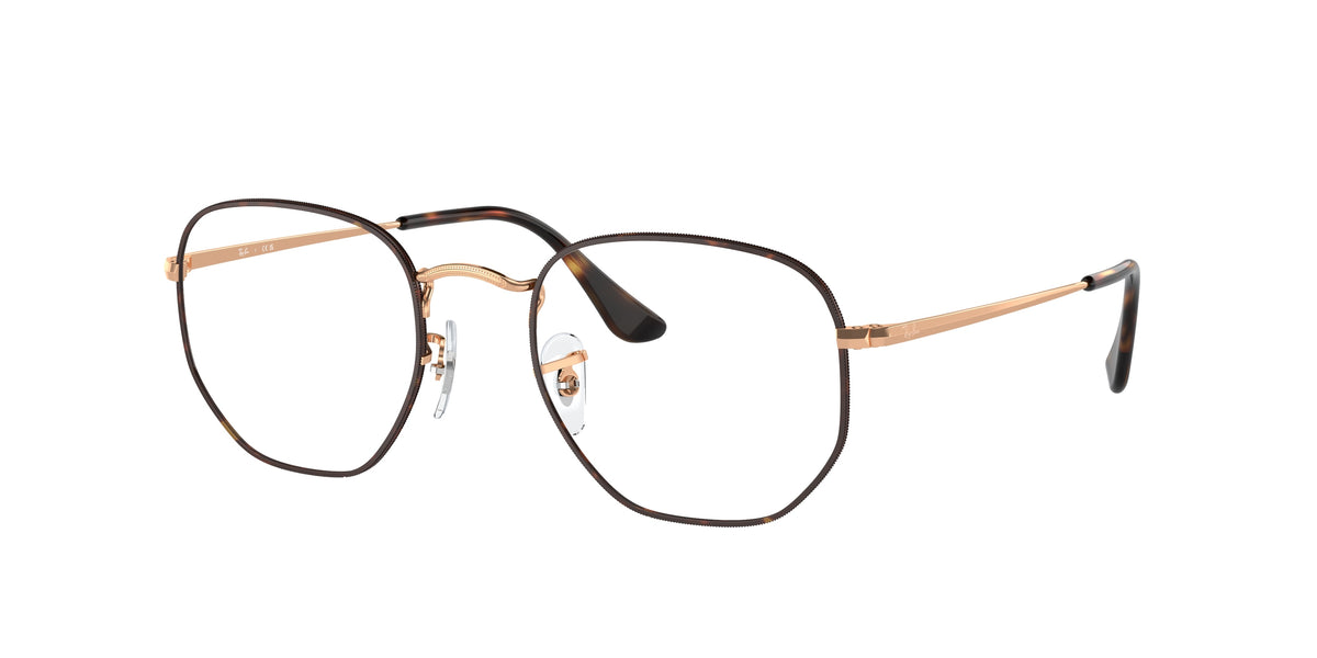 Ray-Ban RX6448 Havana On Rose Gold Eyeglasses