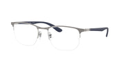 Ray-Ban RX6513 Matte Gunmetal On Silver Eyeglasses