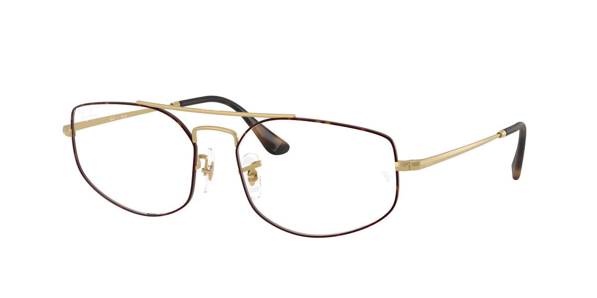 Ray-Ban RX6545 Matte Havana On Matte Arista Gold Eyeglasses