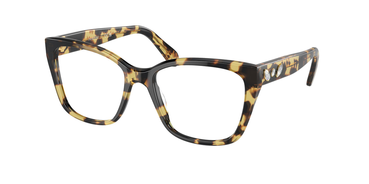 Swarovski SK2008 Havana Clear Eyeglasses