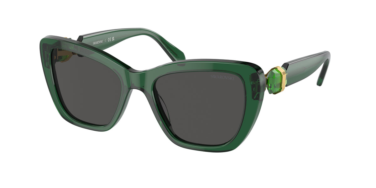 Swarovski SK6018 Transparent Dark Green Sunglasses