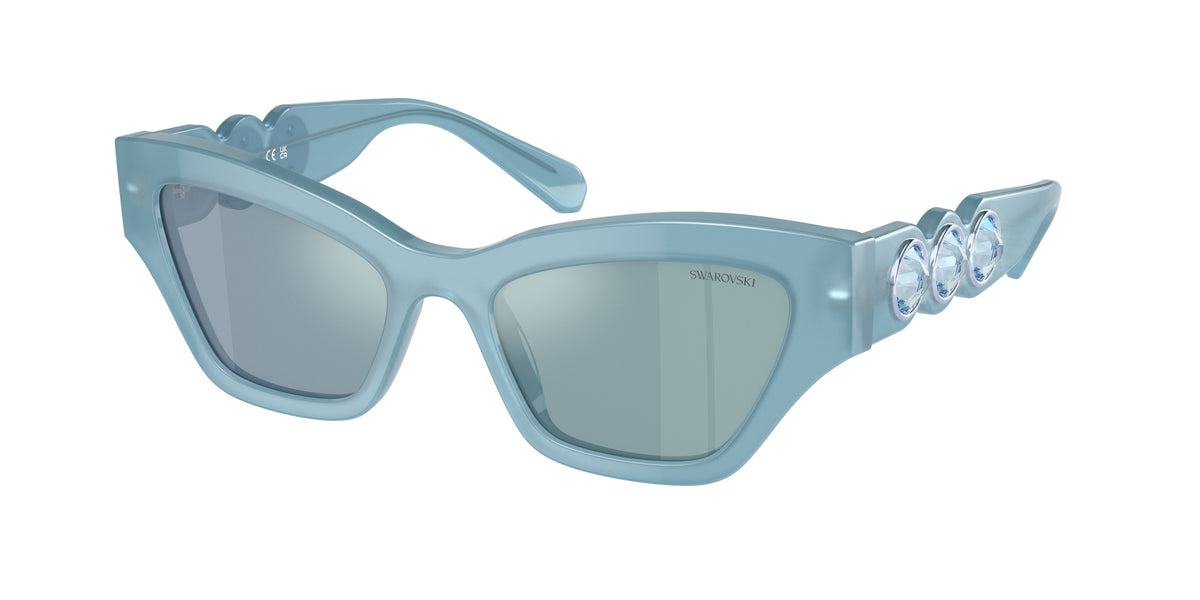 Swarovski SK6021F Milky Light Blue Sunglasses