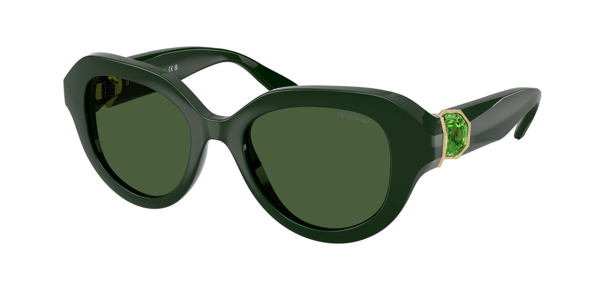 Swarovski SK6037F Solid Green Sunglasses