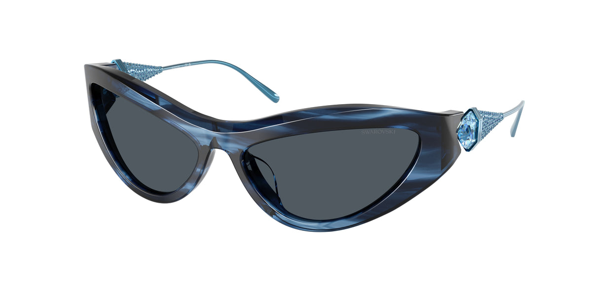 Swarovski SK6046 Striped Blue Sunglasses