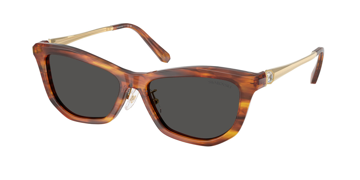 Swarovski SK6057F Striped Havana Sunglasses