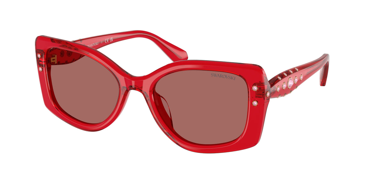 Swarovski SK6058U Transparent Red Sunglasses