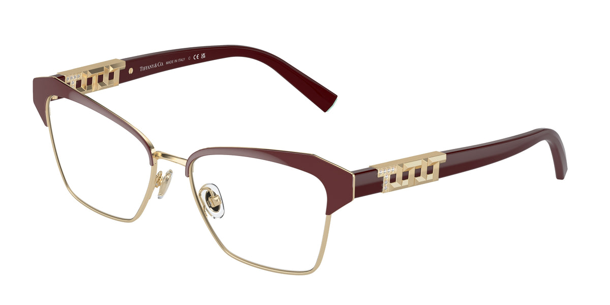 Tiffany & Co. TF1156B Burgundy On Pale Gold Eyeglasses