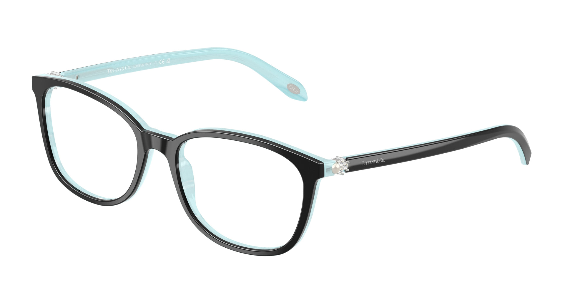 Tiffany & Co. TF2109BF Black On Tiffany Blue Striped Eyeglasses