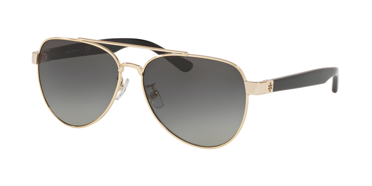 Tory Burch TY6070 Shiny Light Gold Metal Sunglasses