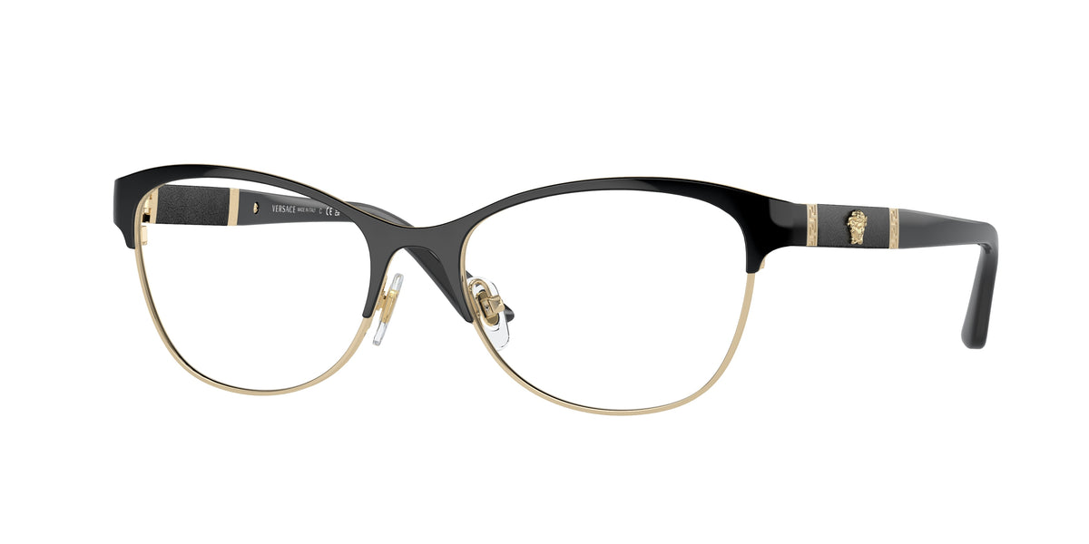 Versace VE1233Q Black/Pale Gold Eyeglasses
