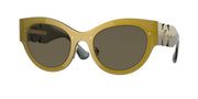 Versace VE2234 Transparent Brown Mirror Gold Sunglasses