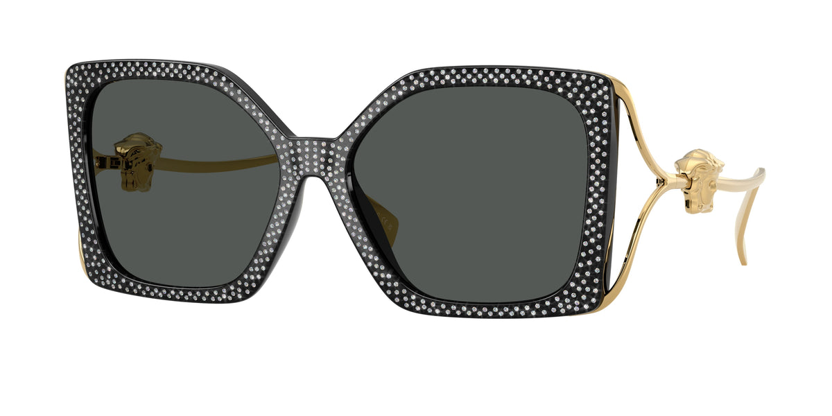 Versace VE4502U Black Strass Crystal Sunglasses