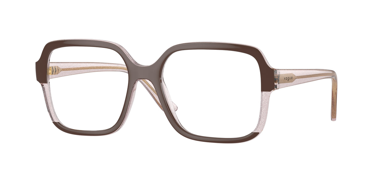 Vogue Eyewear VO5555 Brown/Transparent Rose Glitter Eyeglasses