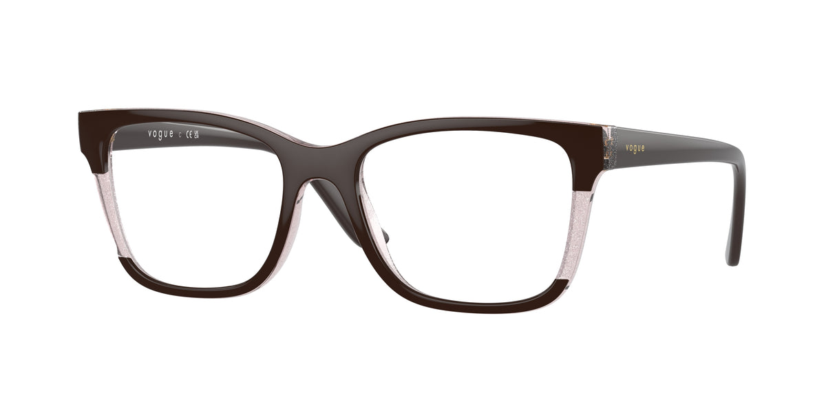 Vogue Eyewear VO5556 Brown/Transparent Rose Glitter Eyeglasses