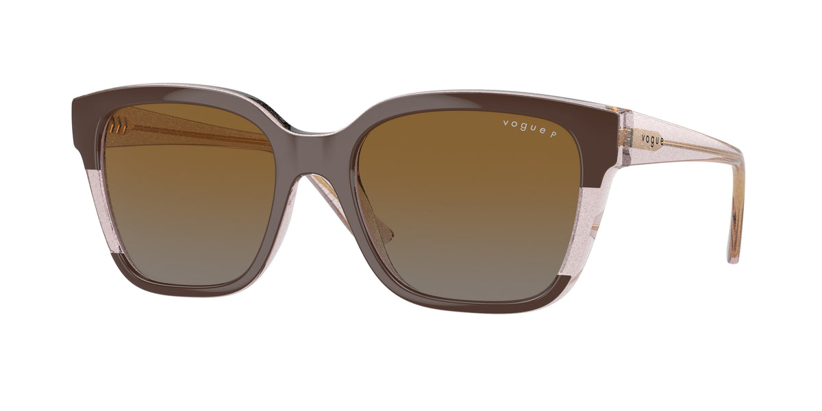 Vogue Eyewear VO5558S Brown/Transparent Rose Glitter Sunglasses