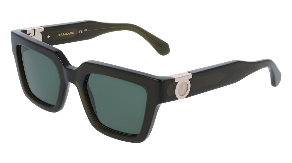 FERRAGAMO SF2066S (302) TRANSPARENT DARK GREEN 52-21-140