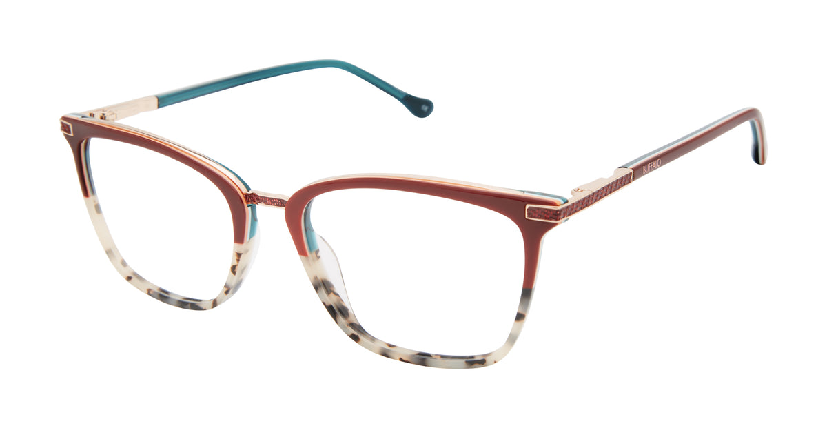 Buffalo Womens Optical BW024 Burgundy/ Ivory Tort