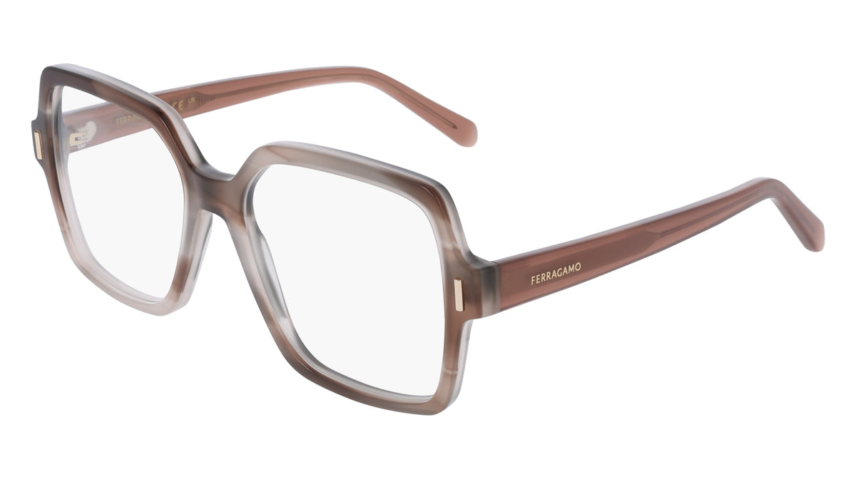 FERRAGAMO SF3031 (013) STRIPED TAUPE NUDE 56-17-145