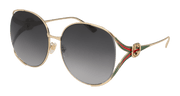 Gucci GG0225S Sunglasses - Gold / Grey (001)