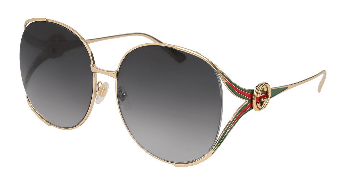 Gucci GG0225S Sunglasses - Gold / Grey (001)