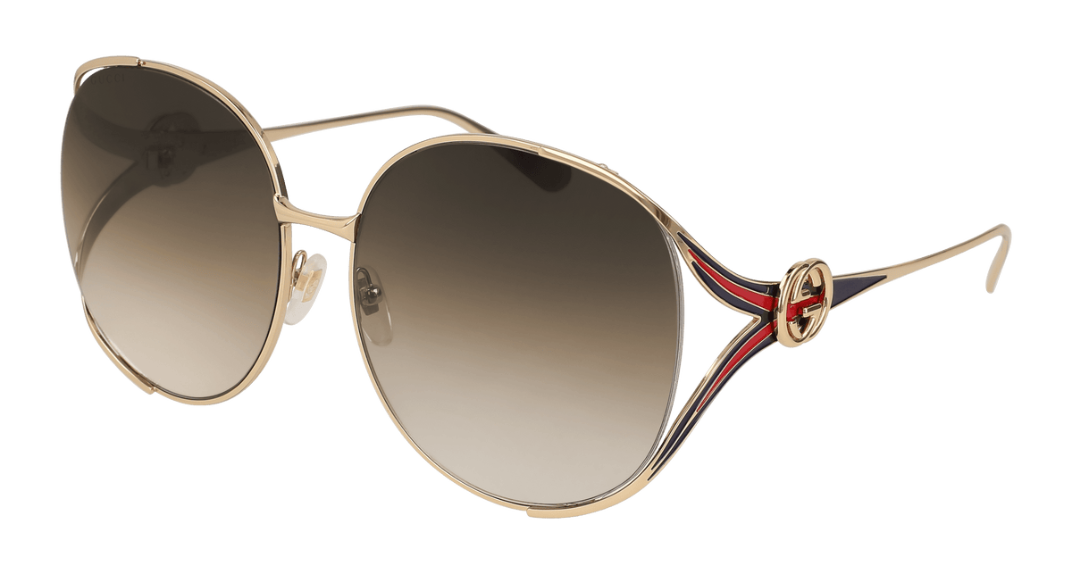 Gucci GG0225S Sunglasses - Gold / Brown (002)
