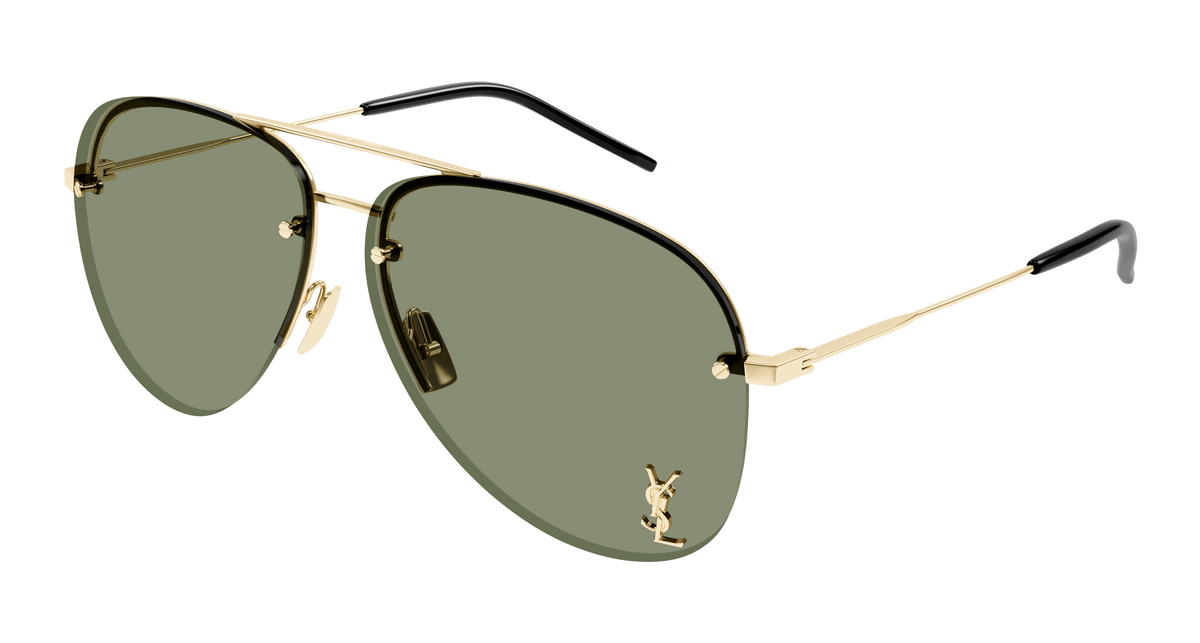 Saint Laurent CLASSIC 11 M Sunglasses - Gold / Green (003)
