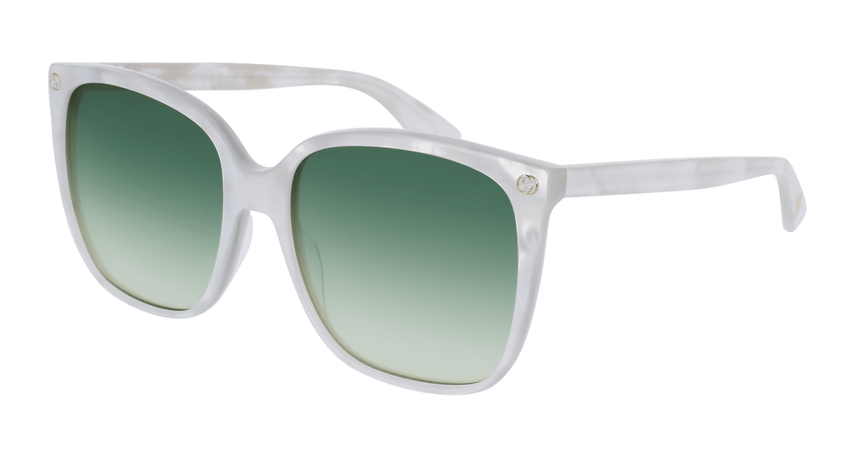 Gucci GG0022S Sunglasses - White / Green (004)