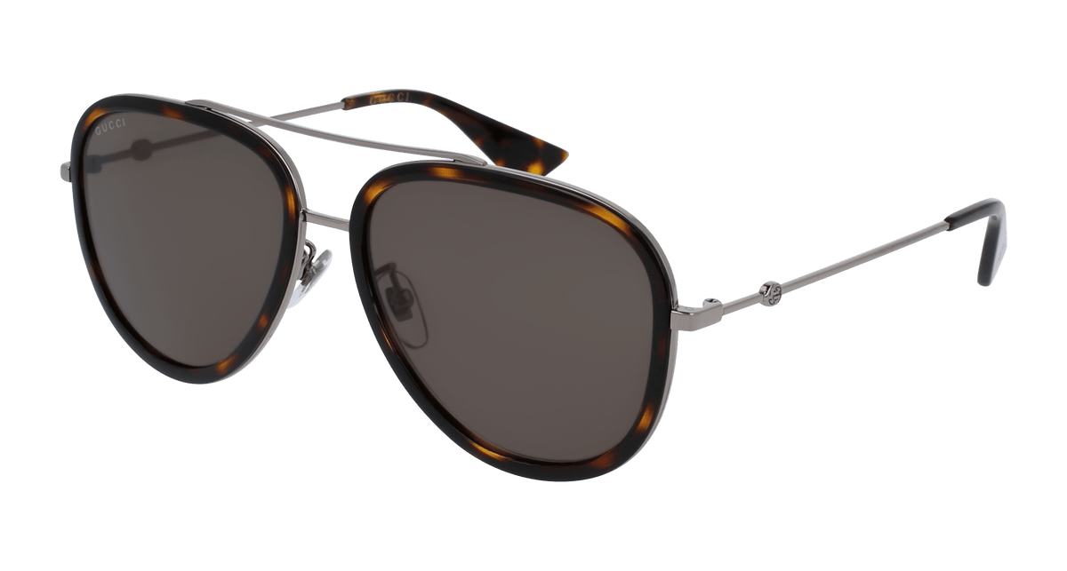 Gucci GG0062S Sunglasses - Gunmetal / Green (002)