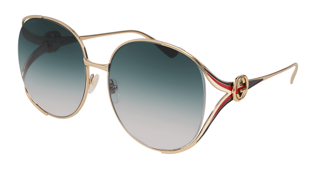Gucci GG0225S Sunglasses - Gold / Grey (004)