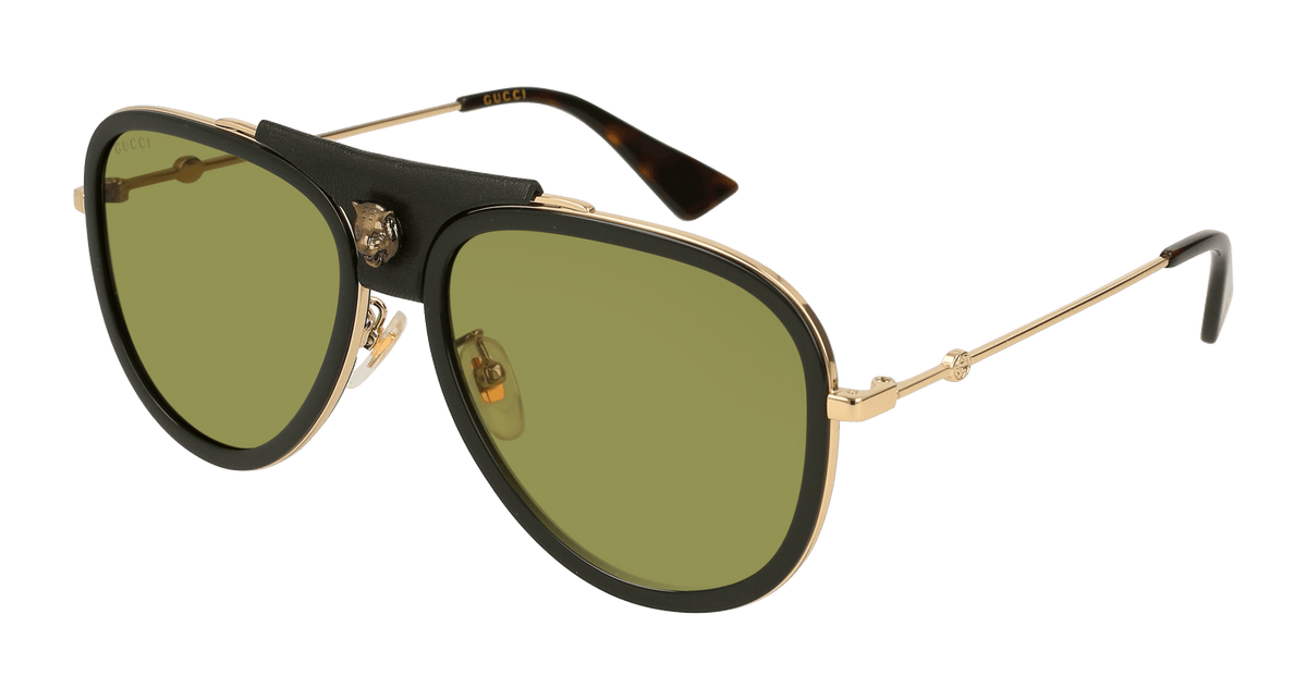 Gucci GG0062S Sunglasses - Gold / Green (014)