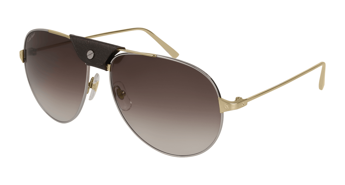 Cartier CT0038S Sunglasses - Gunmetal / Brown (004)