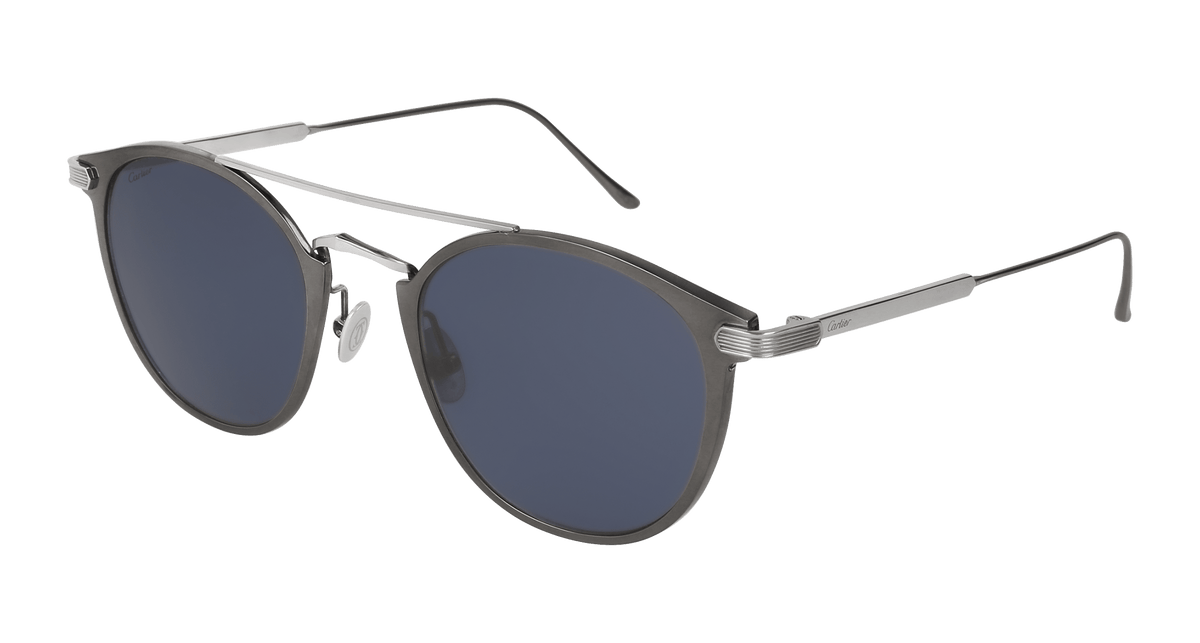 Cartier CT0015S Sunglasses - Gunmetal / Blue (006)