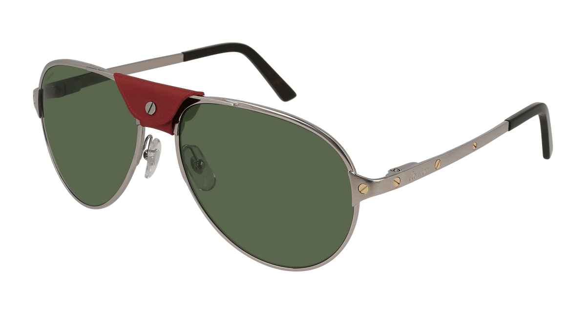 Cartier CT0034S Sunglasses - Gunmetal / Green (006)