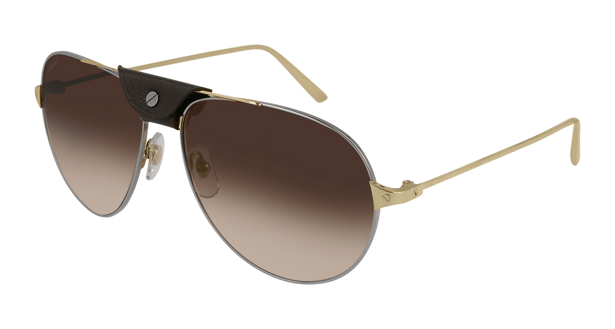 Cartier CT0038S Sunglasses - Gunmetal / Brown (008)