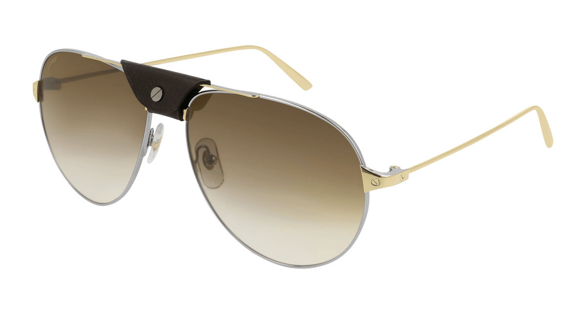 Cartier CT0038S Sunglasses - Gunmetal / Brown (012)