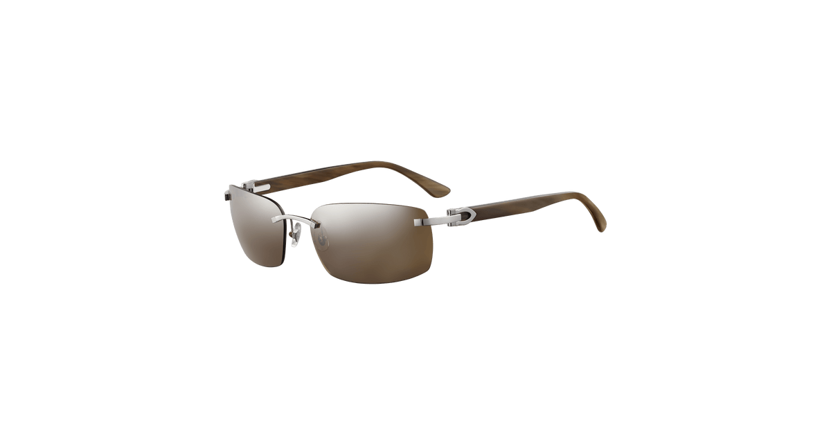 Cartier CT0046S Sunglasses - Silver / Brown (002)