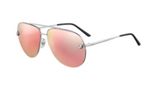 Cartier CT0065S Sunglasses - Silver / Light Blue (005)