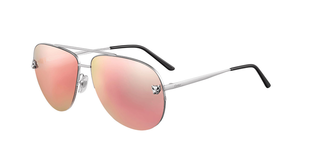 Cartier CT0065S Sunglasses - Silver / Light Blue (005)