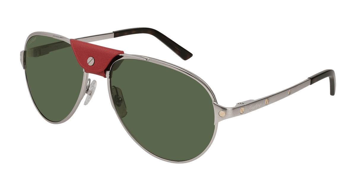 Cartier CT0034S Sunglasses - Gunmetal / Green (002)