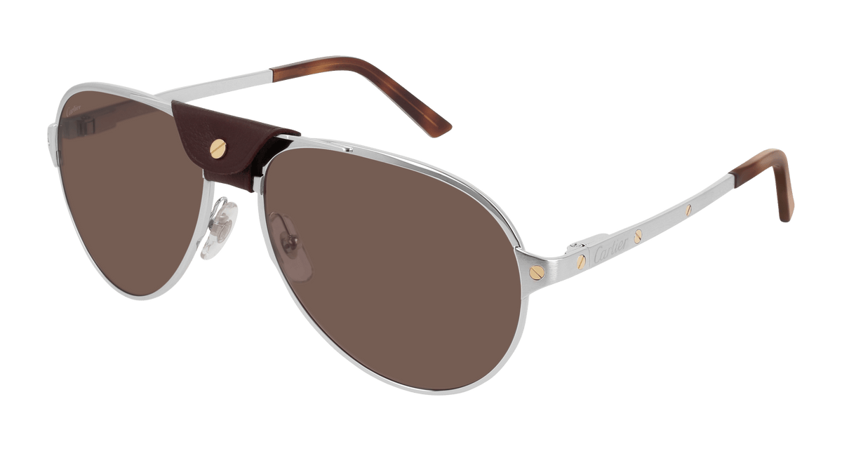 Cartier CT0034S Sunglasses - Silver / Red (010)