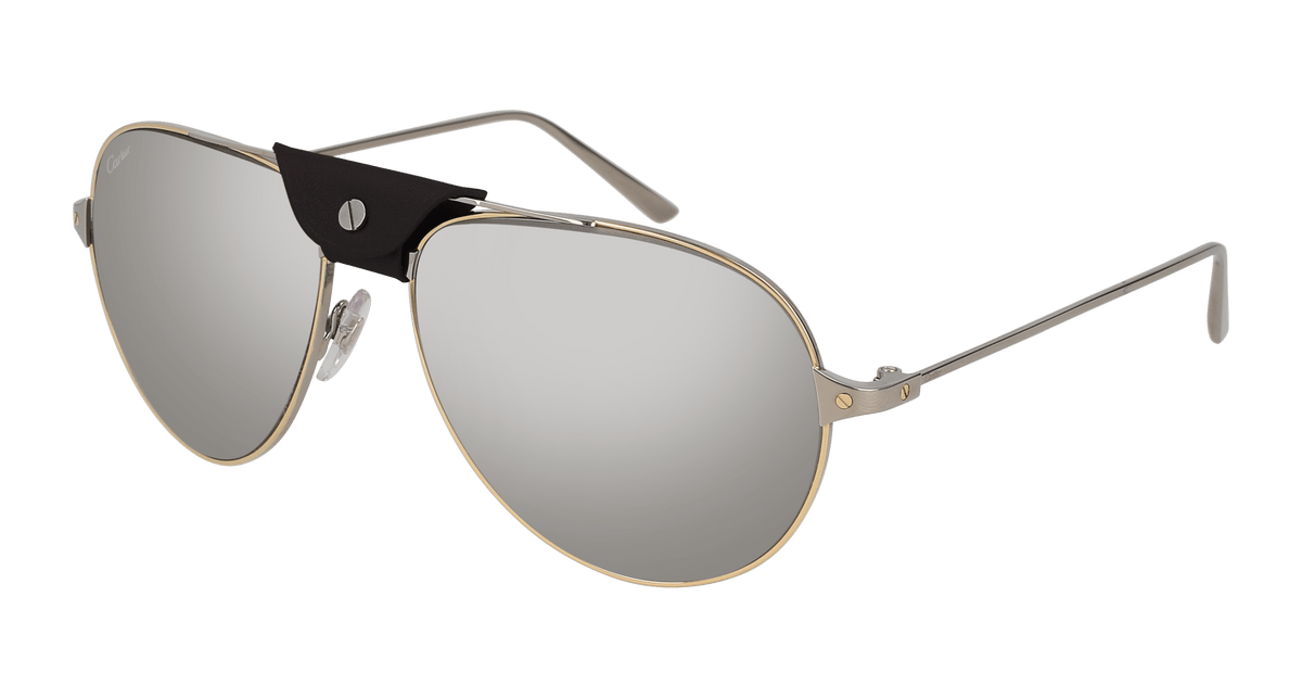 Cartier CT0038S Sunglasses - Gold / Silver (007)