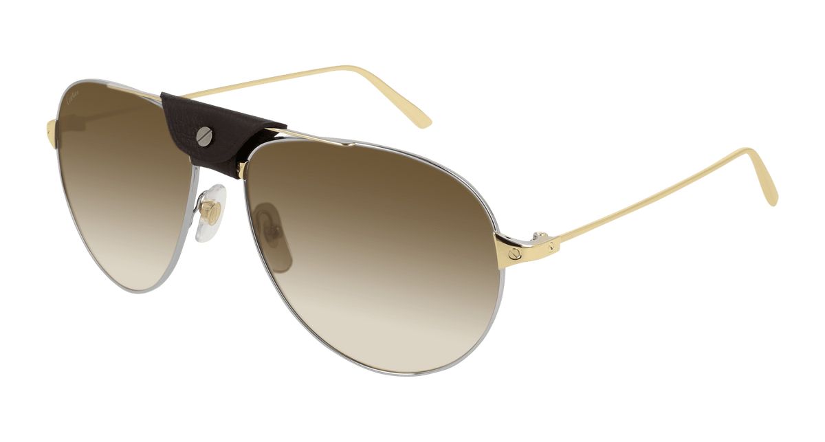 Cartier CT0038S Sunglasses - Gunmetal / Brown (010)