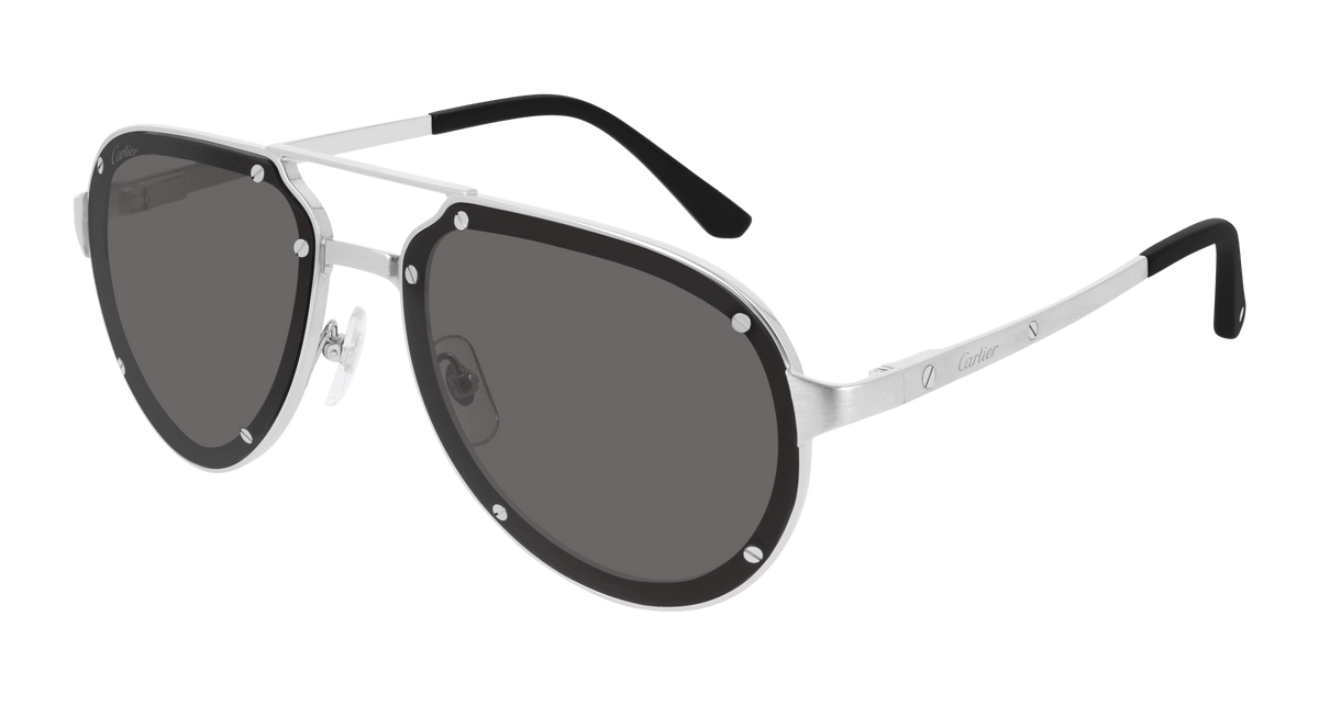 Cartier CT0195S Sunglasses - Silver / Grey (001)