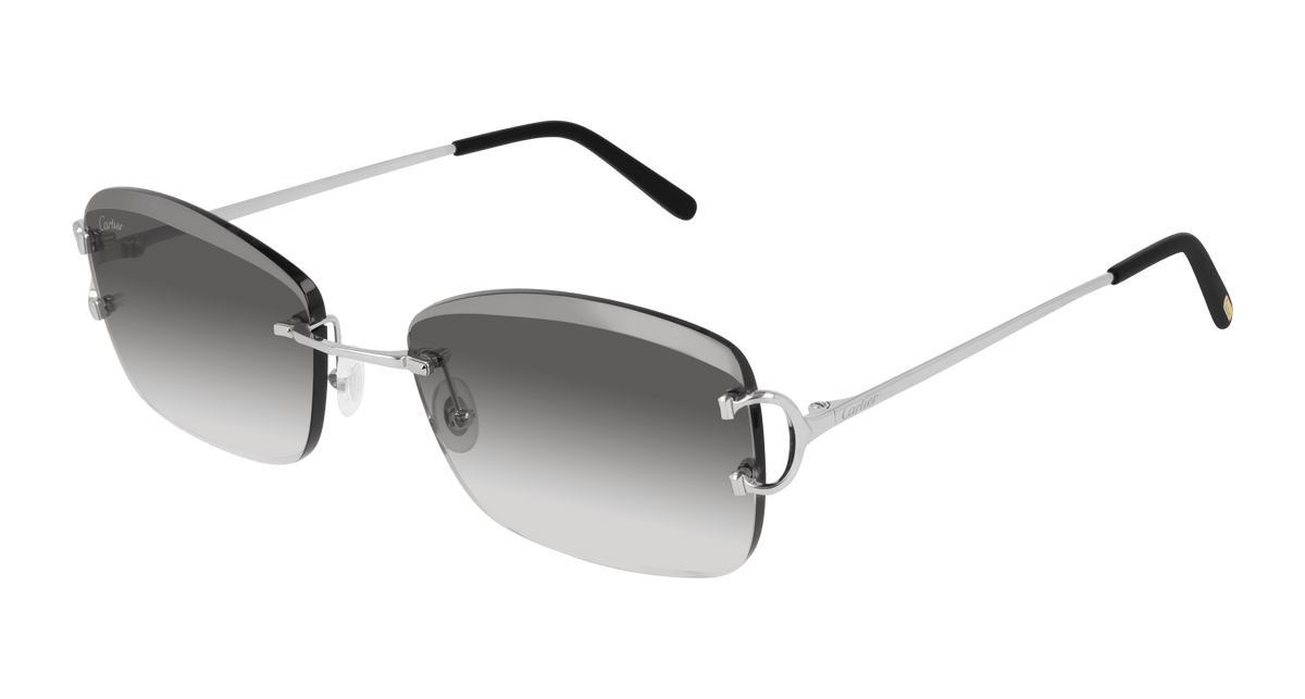 Cartier CT0010RS Sunglasses - Silver / Grey (001)
