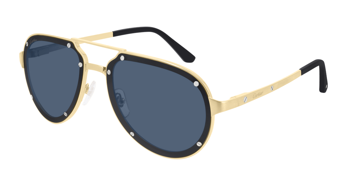 Cartier CT0195S Sunglasses - Gold / Light Blue (003)